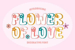 Flower of Love - Flower Font Types, a Font by KiddoGlyphs Studio