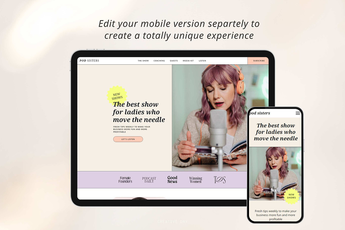 Podcast Coach Showit Template, a Landing Page Template by Creative Day (Photo 3 of 6)