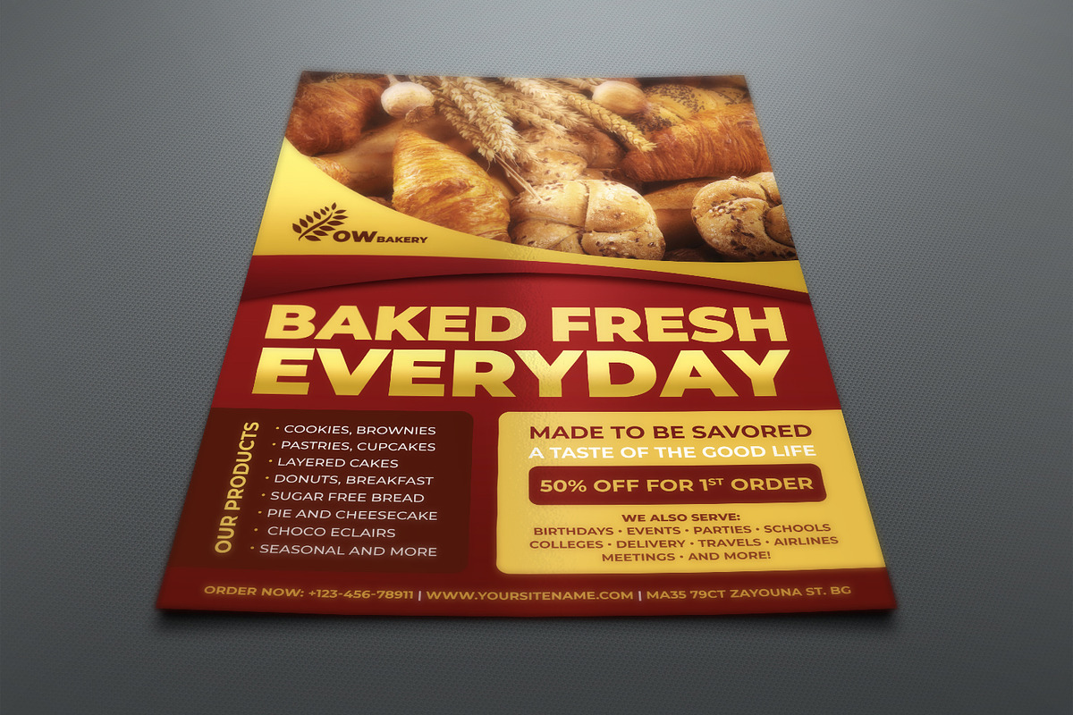 Bakery Flyer Template, a Flyer Template by OWPictures (Photo 2 of 3)
