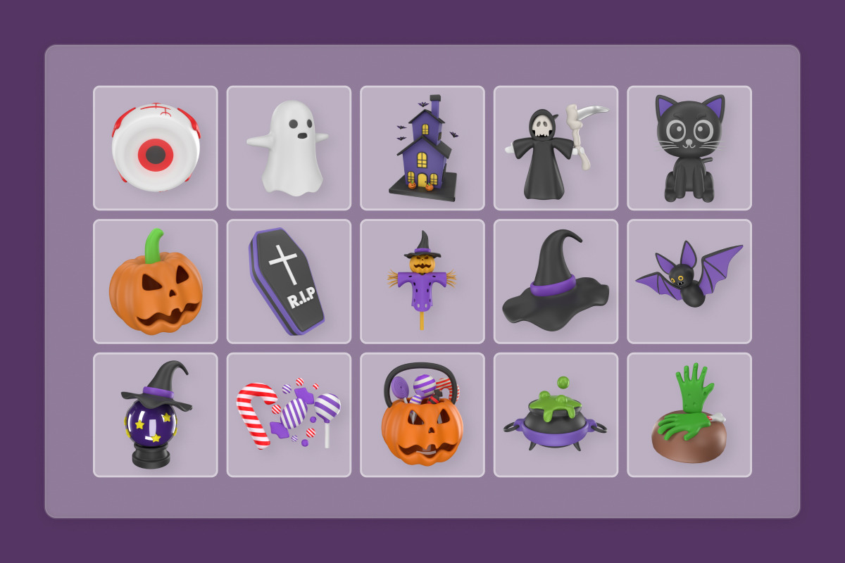 Halloween Party 3D Icon Pack, a Work Illustration by twinstd (Photo 6 of 6)