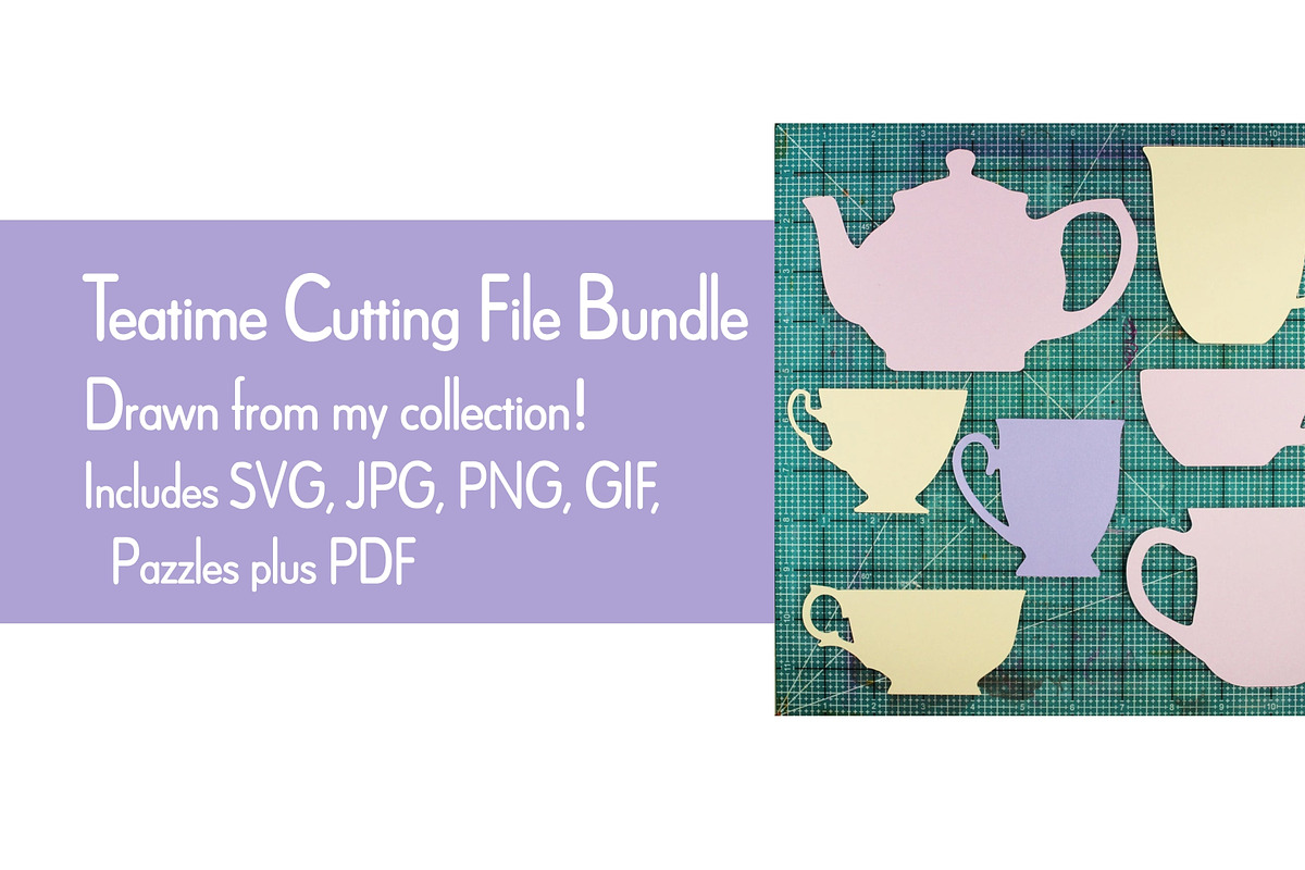 Tea Cup & Teapot SVG Cut File Bundle, an Object Graphic by Purple Pony Art (Photo 1 of 2)