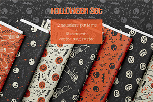 Halloween Party Design Set, a Pattern Graphic by Zim Varezhkin