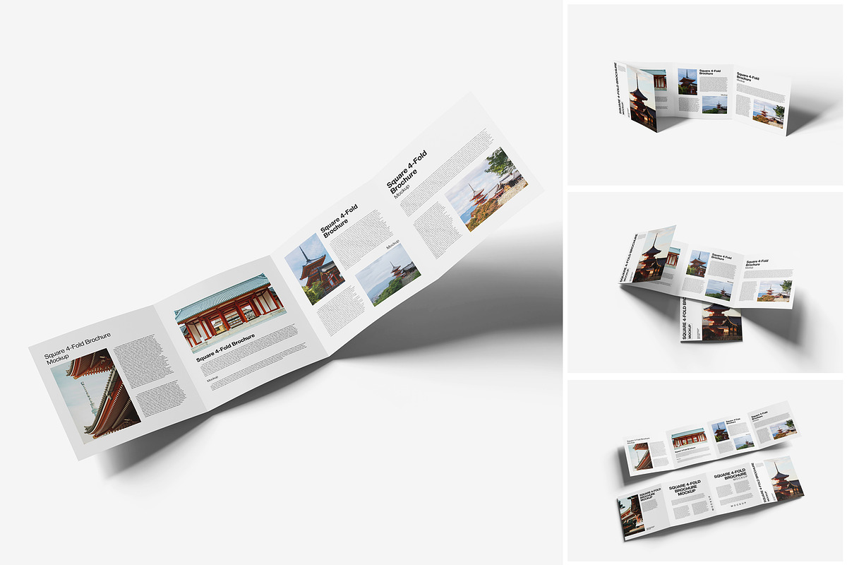 Square 4 Fold Brochure Mockup, a Product Mockup by MrLetters