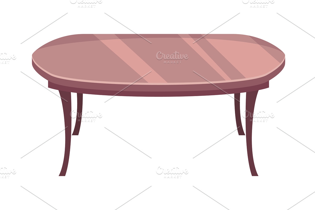 Table furniture of wood, interior, an Object Illustration by the8monkey