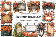 Halloween Floarl Signs Clipart, an Illustration by Designworld (Thumbnail 1 of 6)