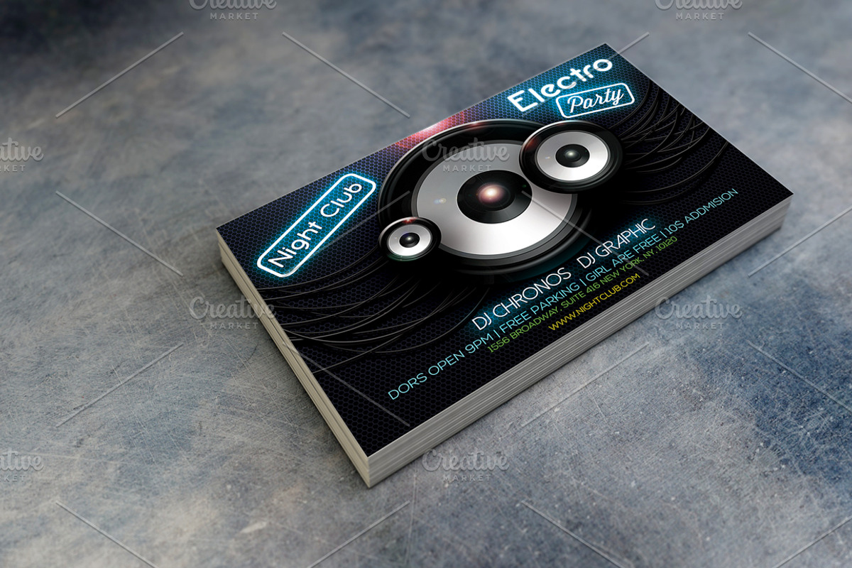 Electro Party Flyer + Facebook Cover, a Flyer Template by CREATIVE DUDE (Photo 2 of 5)