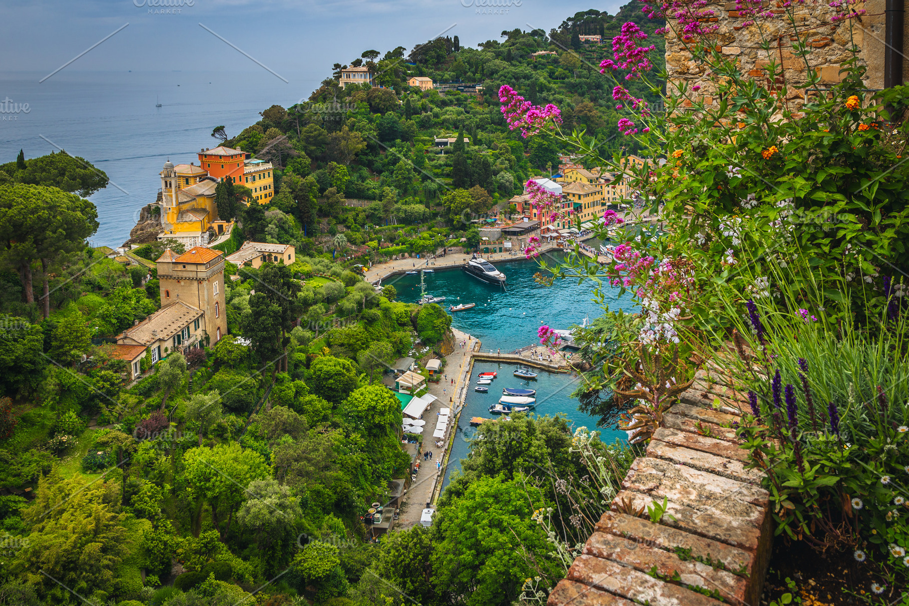 Portofino view from the balcony, an Architecture Photo by Alpine Dreams
