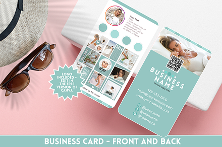 Green Business Card - Logo Included, a Business Card Template by SunshineStudioBoutique