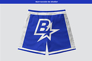 Basketball mesh Shorts mockup, a Bottom Mockup by Barmecide Mockup Studio (Thumbnail 1 of 3)