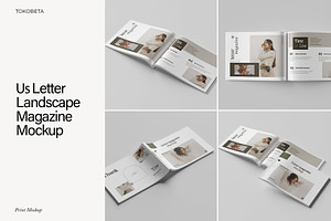 Letter Landscape Magazine Mockup