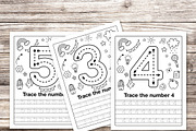 25 Number Tracing Worksheet For Kids, a Stationery Template by Graphicsnext (Thumbnail 2 of 4)