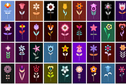 Flower Vector Icon Set, a Solid Icon by danjazzia (Thumbnail 2 of 2)