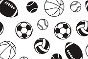 Sport balls seamless pattern, a Sport Illustration by LadadikArt (Thumbnail 2 of 3)