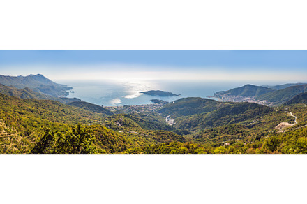 Panoramic view of the city of Budva, an Architecture Photo by Elizaveta Galitskaya