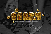 Party - 3D Gold Balloon Letters, a Graphic by saintricchi (Thumbnail 1 of 7)