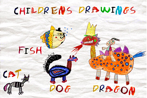 Set Children's drawings., an Education Illustration by Lipovka illustration