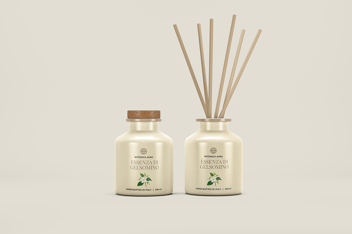 Reed Diffuser Bottle Package Mockup, a Packaging Mockup by Illusiongraphic (Photo 6 of 20)