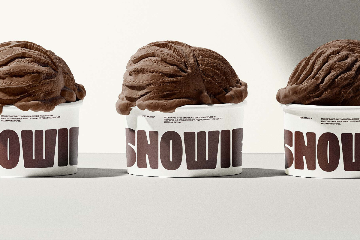Ice Cream Cups Packaging Mockup, a Cups & Container Mockup by Creo.pt (Photo 5 of 6)