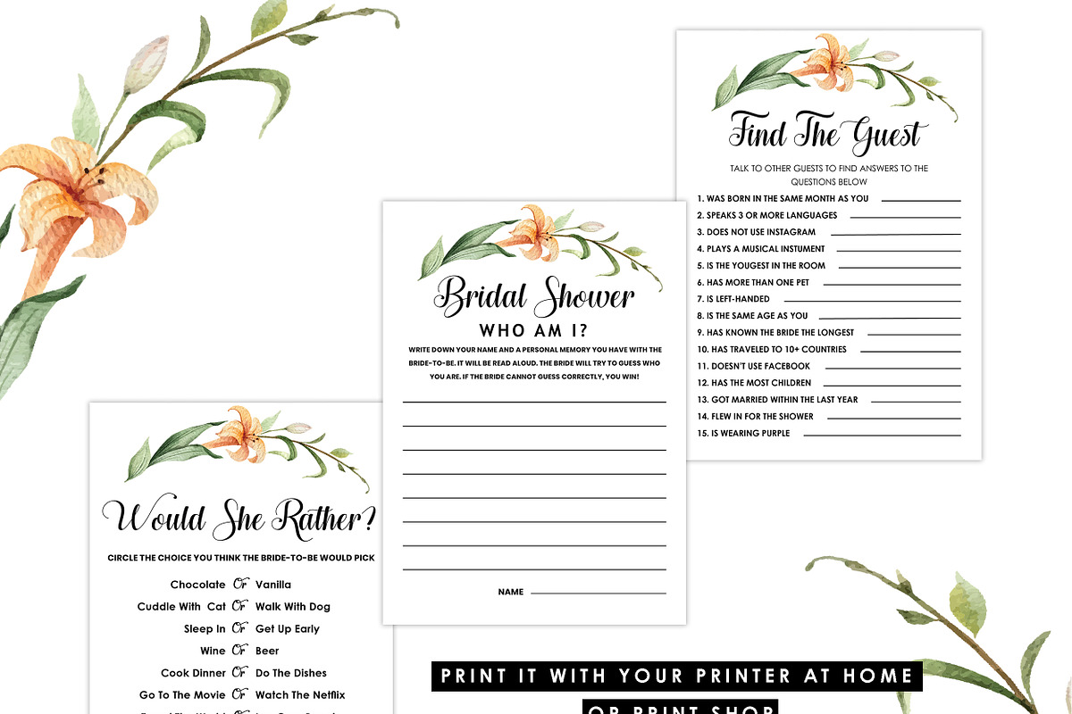 Bridal Shower Games, Set of 12, a Graphic by Wow Designs (Photo 2 of 5)