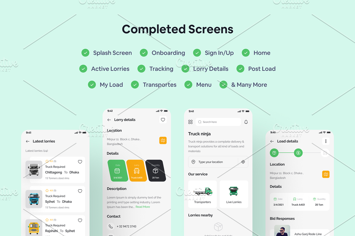 TriForge - Truck Renal App UI Kit, an App Template by Pixency (Photo 4 of 6)