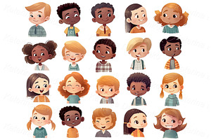 Different expressions, kids emotions, a Person Illustration by Bubert Art