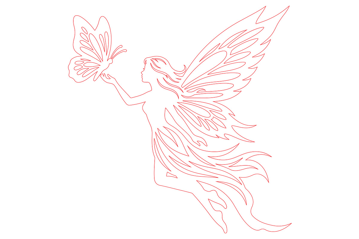 Fairy Butterfly Laser Cut SVG, an Object Graphic by DreamCafeArt (Photo 2 of 3)