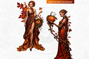 Pumpkin Queen Halloween clipart set, an Illustration by ThatsDesignArt (Thumbnail 8 of 10)