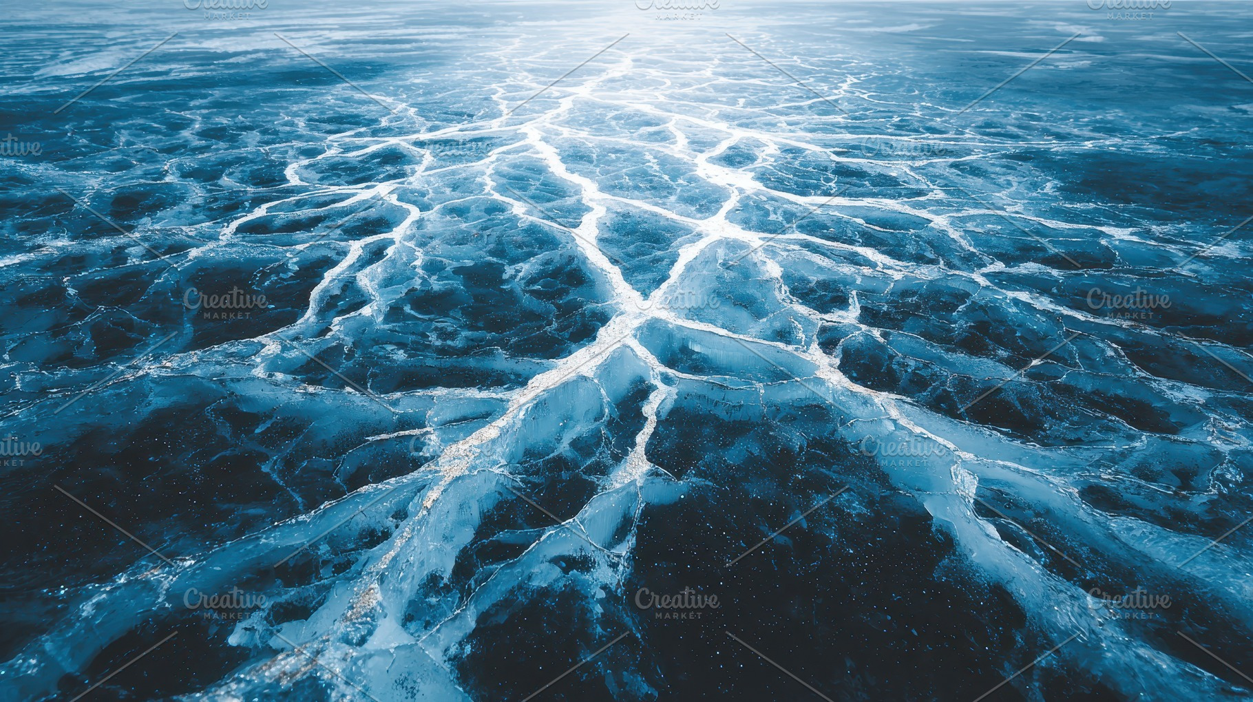 Aerial view of cracked ice abstract, an Abstract Photo by Pixeness Studio