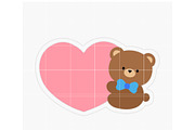 Cute Bear with Heart SVG, an Illustration by TheHitShop (Thumbnail 2 of 10)