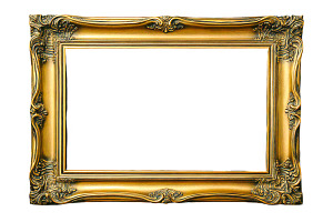 antique gold picture frame, an Object Graphic by VetalStock