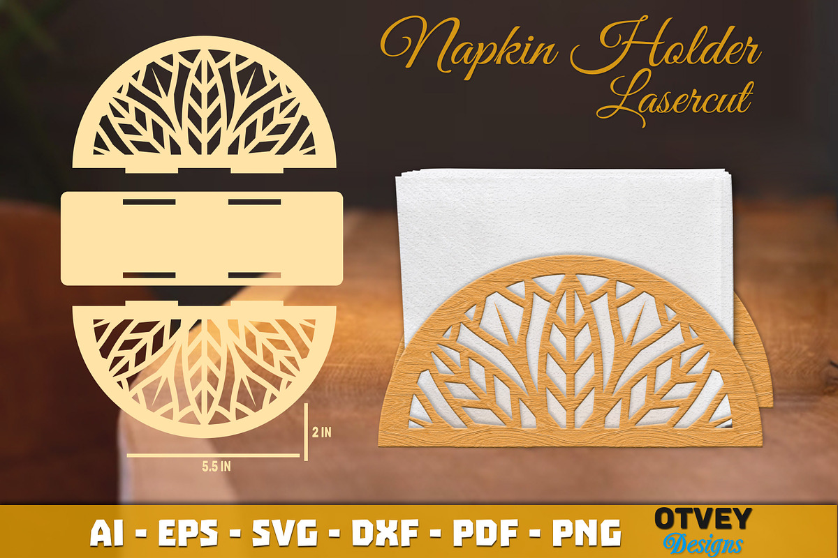 Mandala Napkin Holder Lasercut BUNDL, a Graphic by OTVEY DESIGN (Photo 9 of 13)