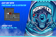 Monster Water - Mascot Esport Logo, a Branding & Logo Template by FNR Graphics (Thumbnail 2 of 5)
