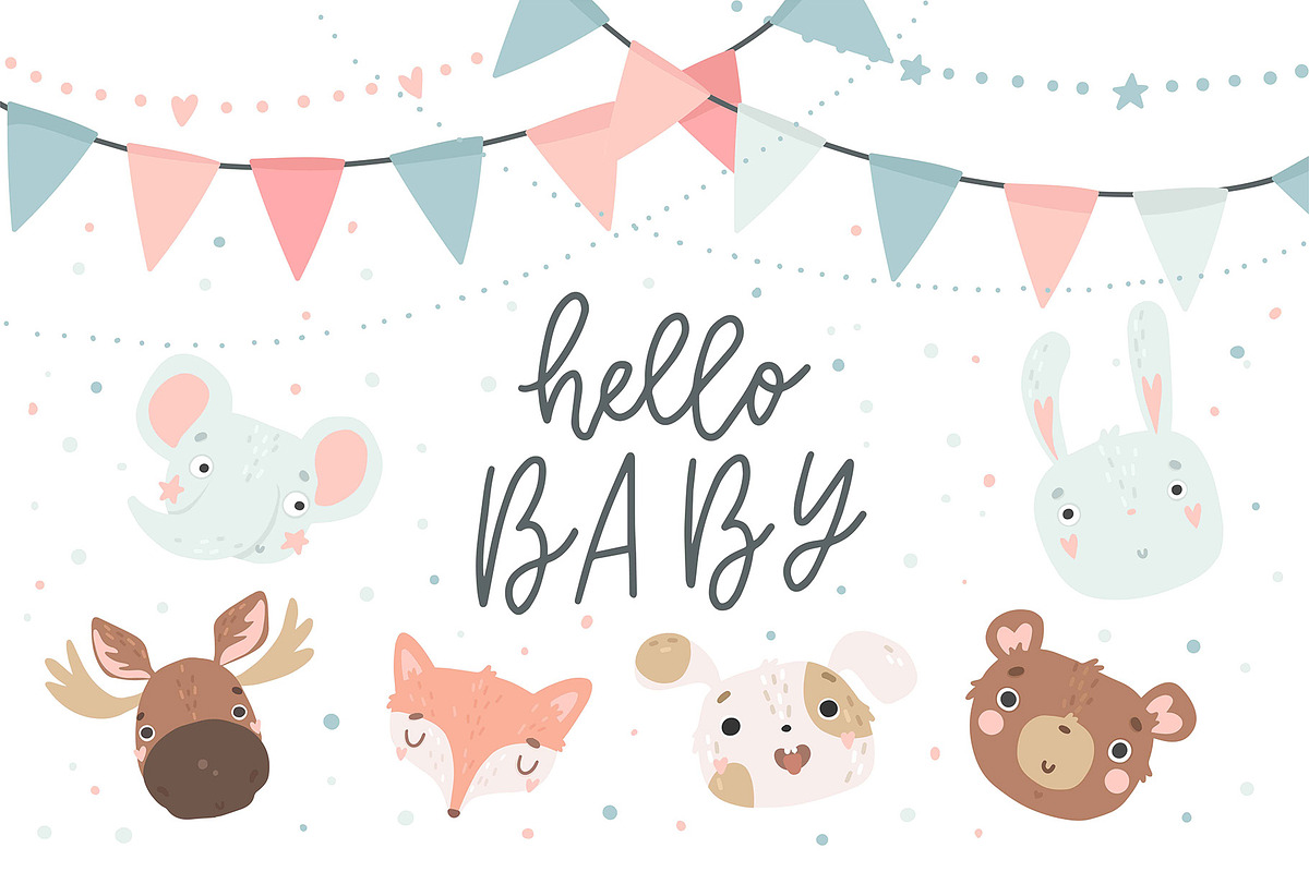 Baby Shower -Animal set, an Animal Illustration by Cute Atelier (Photo 1 of 6)
