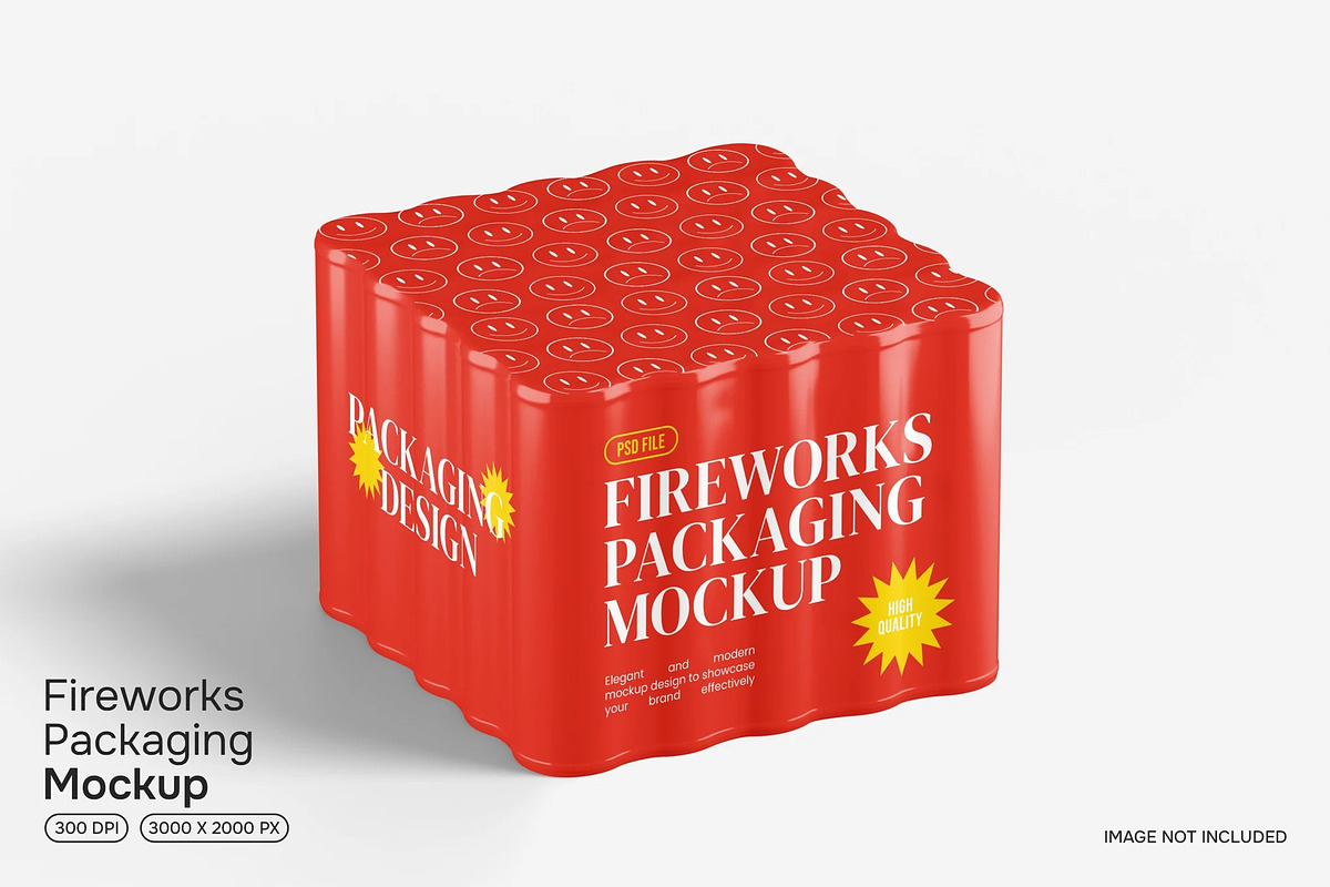Fireworks Packaging Mockup, a Packaging Mockup by renderstockmarket