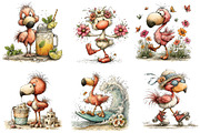 Whimsical Summer Flamingo Clipart, an Illustration by Dream Creation (Thumbnail 5 of 6)