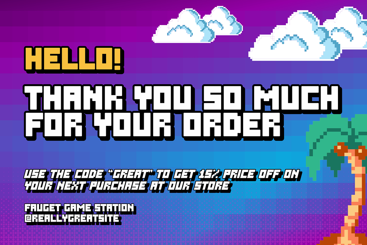 Over Pixel is Retro Pixel Font, a Sans Serif Font by Brown Cupple (Photo 5 of 8)