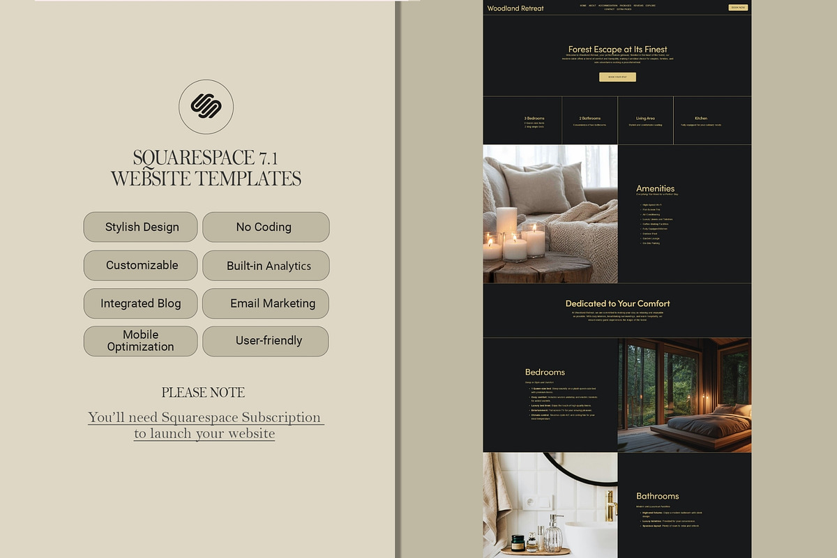 Airbnb Website Squarespace Template, a Squarespace Template by ColorMondays (Photo 5 of 9)
