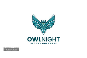 Owl Night Simple Mascot Logo, a Branding & Logo Template by ivan_artnivora