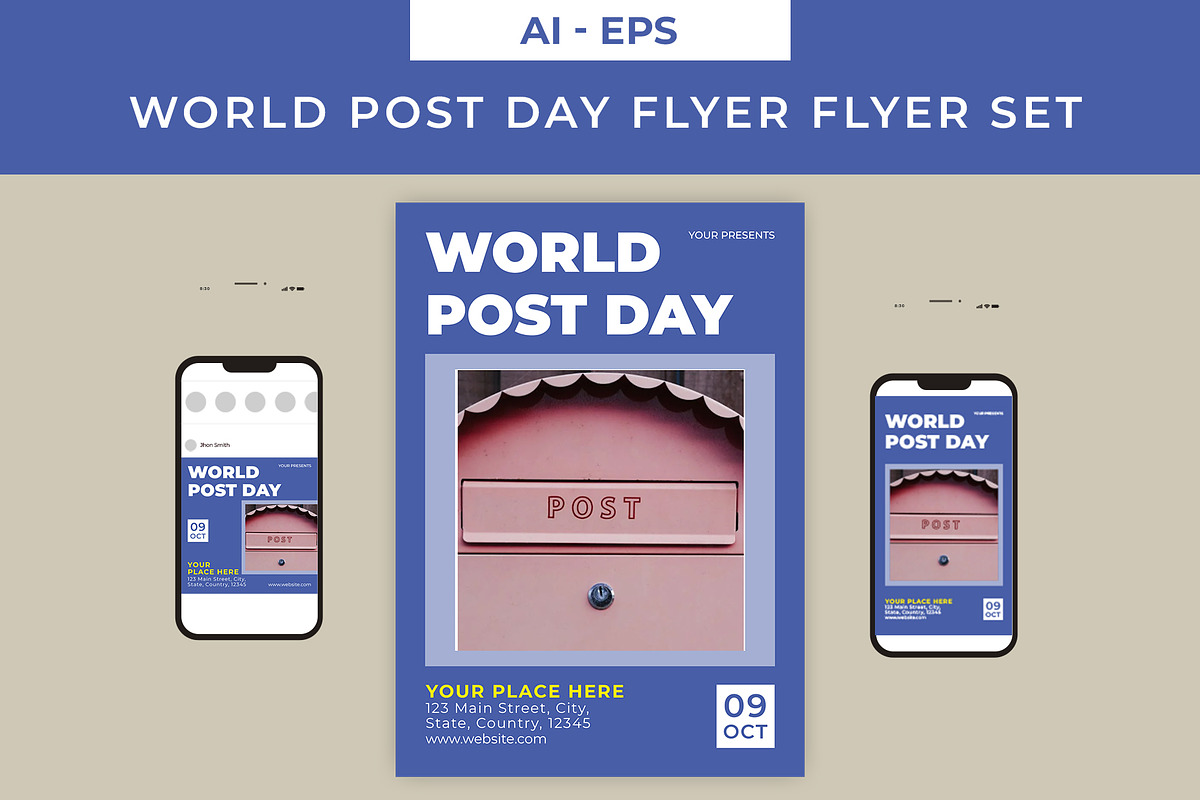 World Post Day Flyer Set, a Flyer Template by Lakhan1998 (Photo 1 of 2)