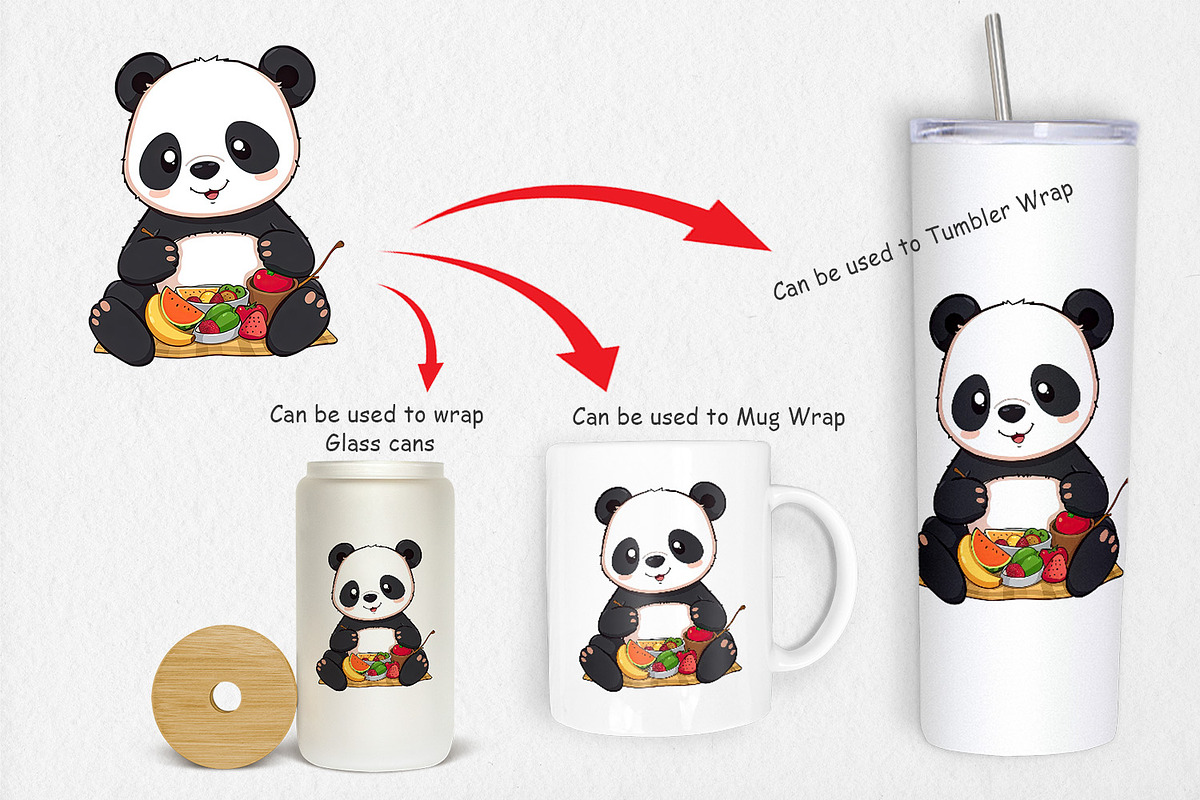 Picnic Panda Clipart, a Graphic by Artnoy (Photo 5 of 5)
