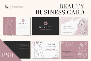 Beauty Business Card PSD Set, a Card Template by Elena Naumchenkova