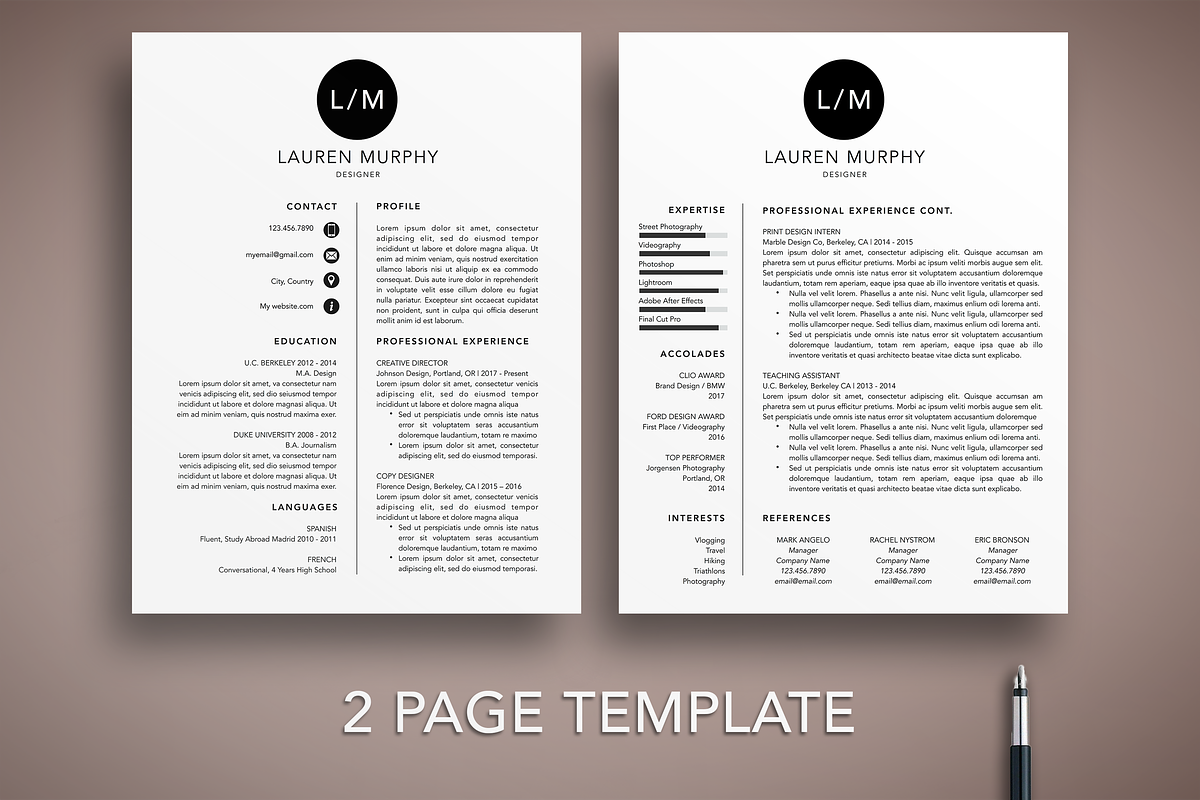 Modern Resume CV Template Teacher, a Resume Template by The Creative Resume (Photo 2 of 8)