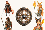 Watercolor Ember Fox Huntress Art, an Animal Illustration by Design Scotch (Thumbnail 5 of 8)