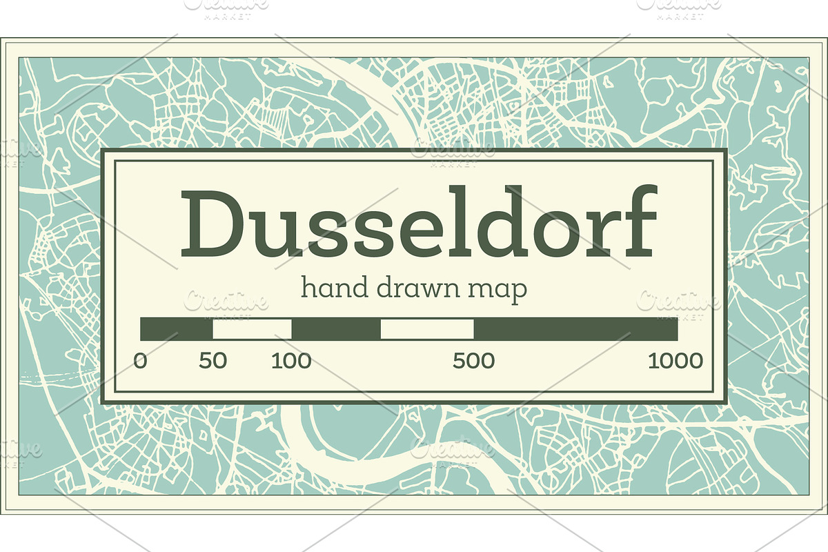 Dusseldorf Germany City Map in Retro, a Transportation Illustration by Booblgum (Photo 1 of 8)