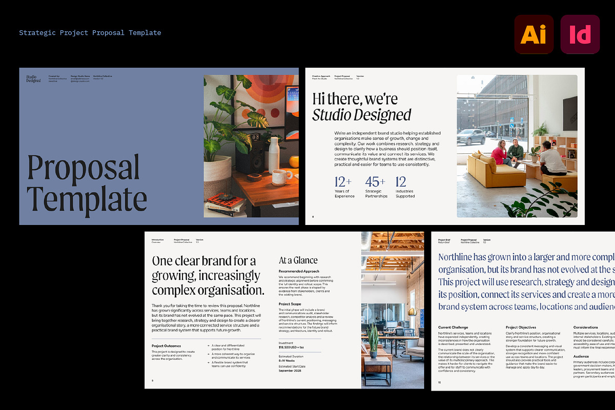 Strategic Project Proposal Template, a Presentation Template by Hannah Bacon Design (Photo 1 of 12)