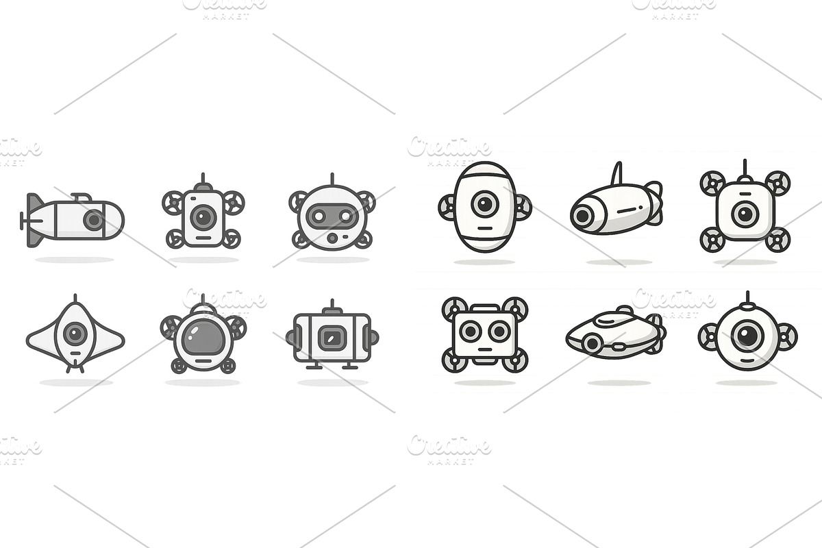 Various submarine designs displayed, a Technology Illustration by ZinetroN