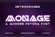 Monage - A Modern Futuristic Font, a Sans Serif Font by Marvadesign (Thumbnail 1 of 5)