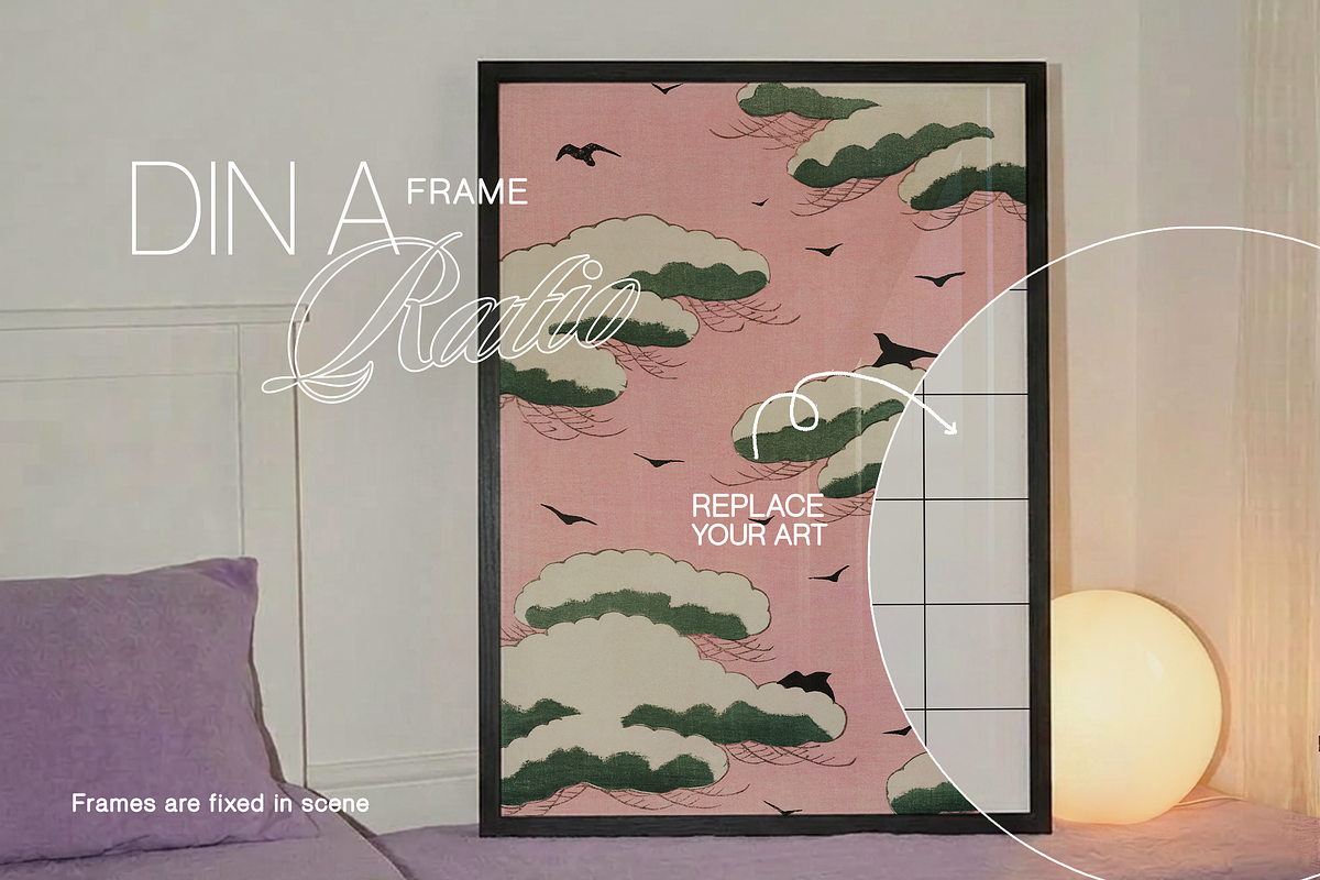 DIN A Black Frame Retro Mockup (PSD), a Household Mockup by WasMockups (Photo 2 of 6)