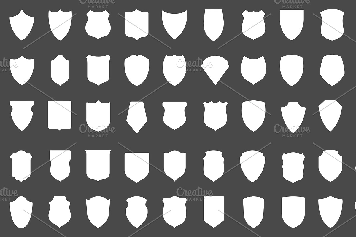 Set of shields (raster & vector), a Templates & Theme by Watercolor ...