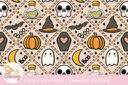 Cute Spooky Vibes Seamless Pattern, a Pattern Graphic by CpSnowy (Thumbnail 1 of 5)